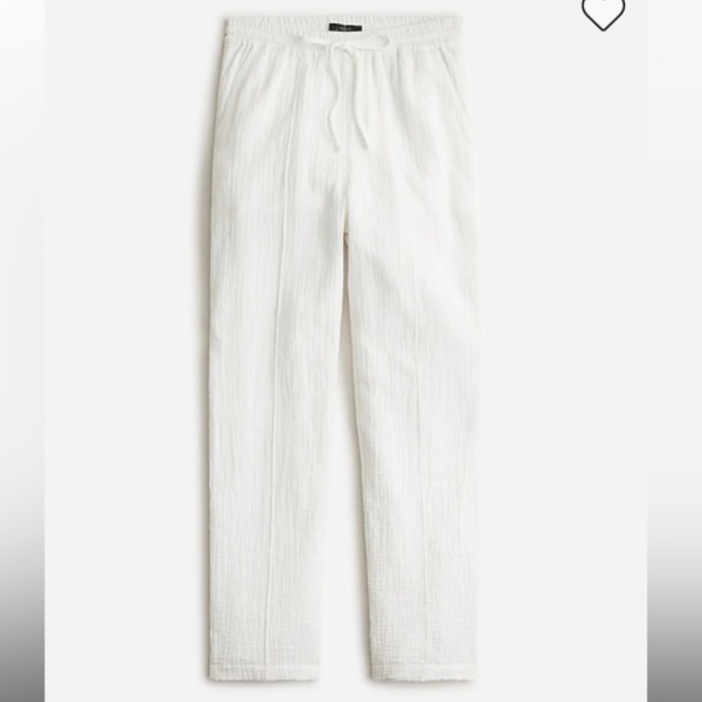 NWT J. Crew White Seaside Gauze Pants Size L
